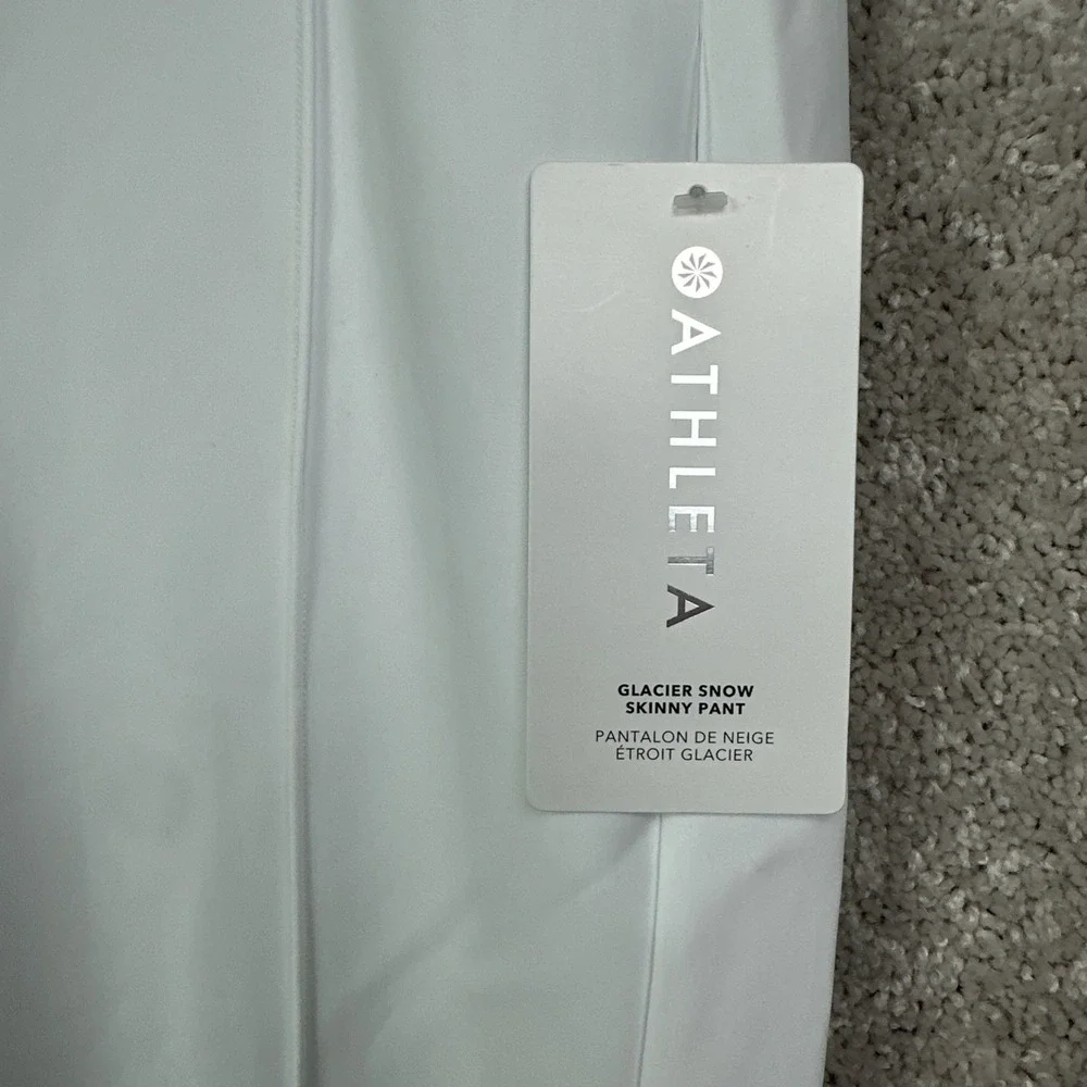 Athleta Glacier White Snow Skinny Pants‎ Size 12 Luxe Fabric Ski Pants